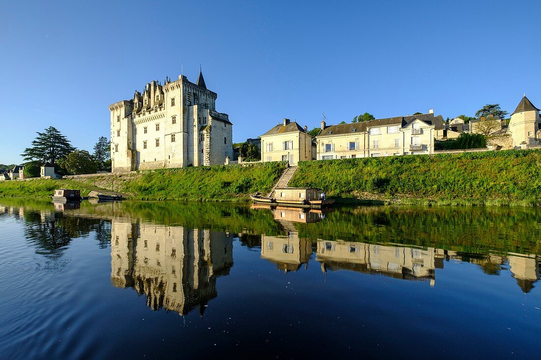 Frankreich, Maine et Loire, Loiretal, von der UNESCO zum Weltkulturerbe erklärt, Montsoreau, Burg aus dem 15. Jahrhundert entlang der Loire