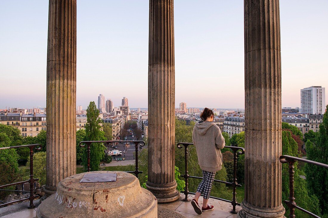 Frankreich, Paris, der Park Buttes de Chaumont, Blick vom Belvedere oder Tempel von Sybil