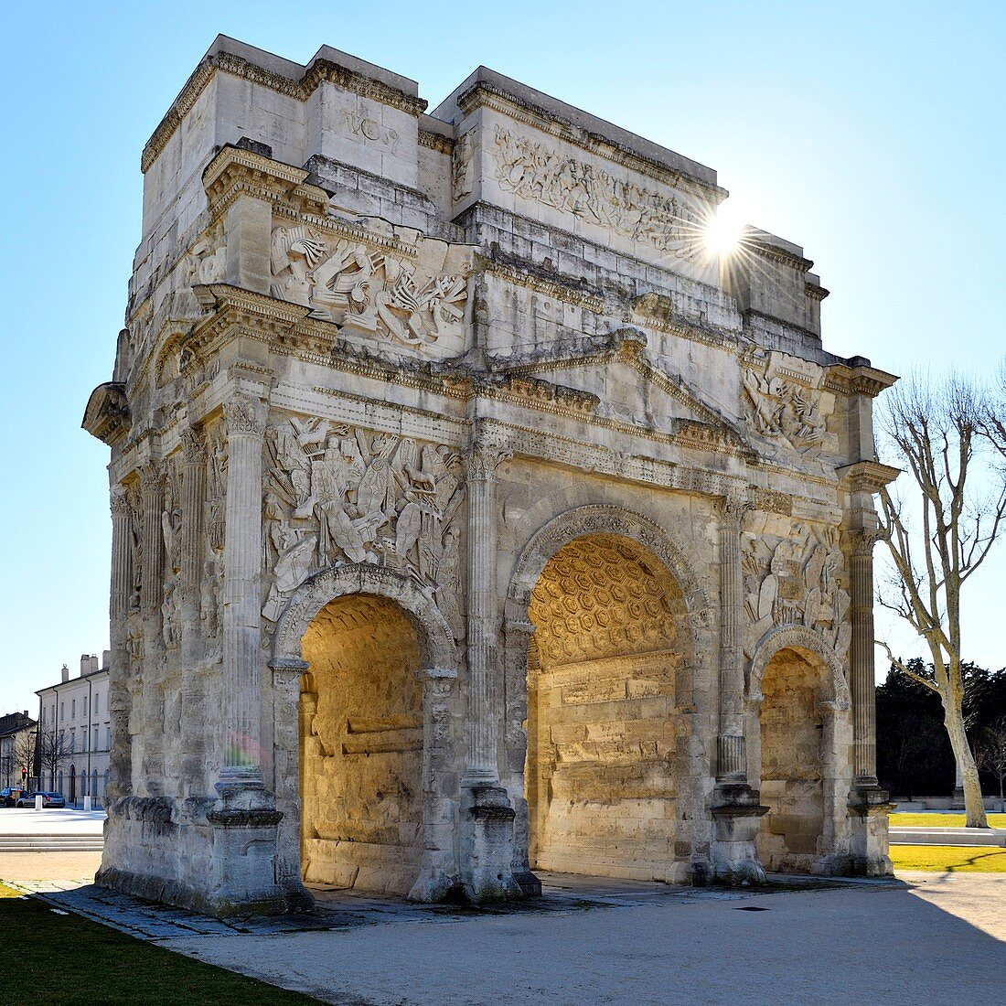 Frankreich, Vaucluse, Orange Avenue Marechal de Lattre Tassiny, Arc de Triomphe, historisches Monument