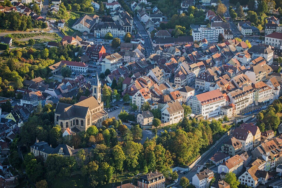 France, Haut Rhin, Sundgau, Altkirch (aerial view)
