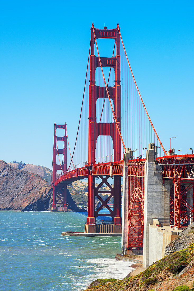 Ansicht der Golden Gate Bridge, San Francisco, Kalifornien, Vereinigte Staaten von Amerika, Nordamerika
