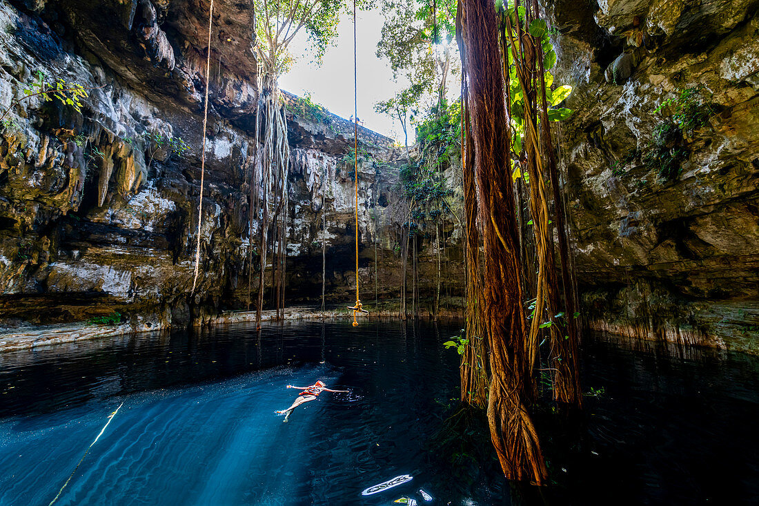 Cenote Oxmal, Valladolid, Yucatan, Mexiko, Nordamerika