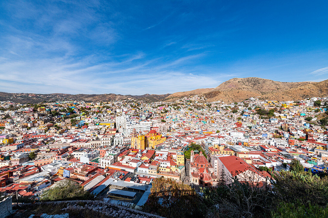 View over the UNESCO World Heritage Site, Guanajuato, Mexico, North America