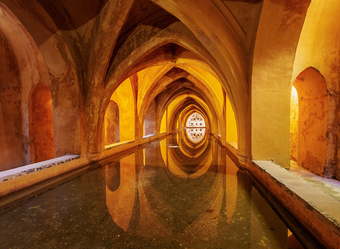 Banos de Dona Maria de Padilla, Baths of Lady Maria de Padilla in Alcazar, UNESCO World Heritage Site, Seville, Andalusia, Spain, Europe