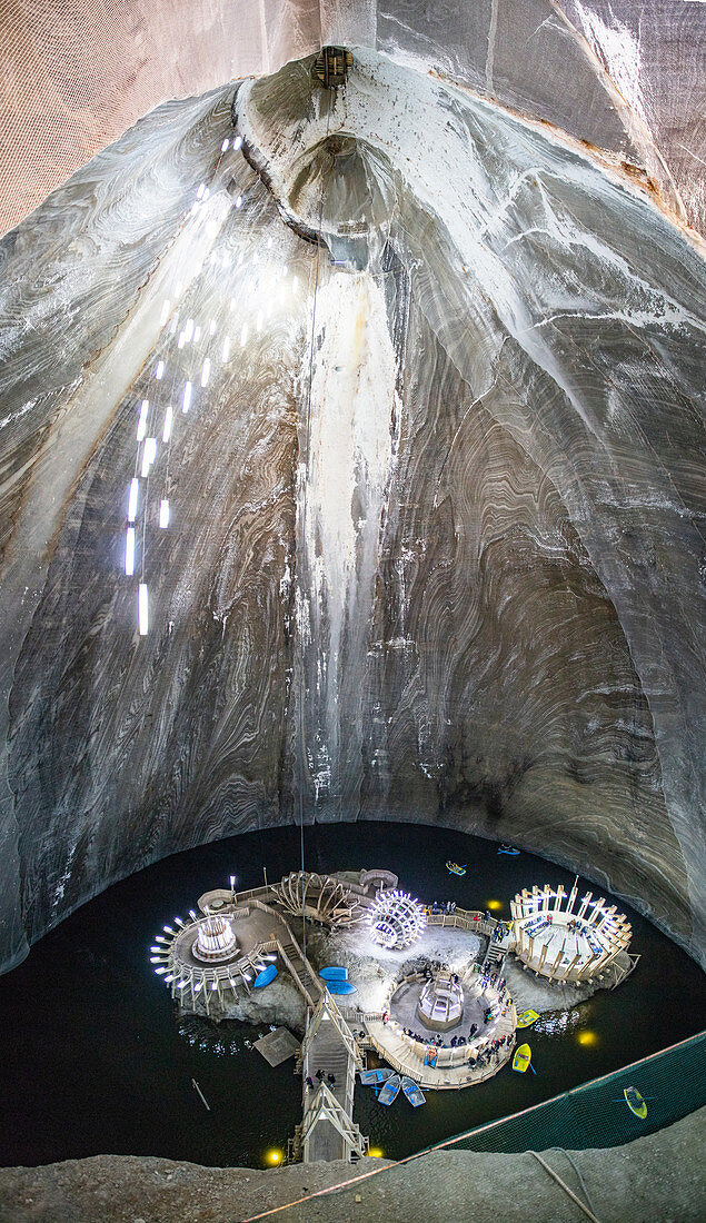 Salina Turda, underground salt mine tourist attraction in Turda city, Romania, Europe