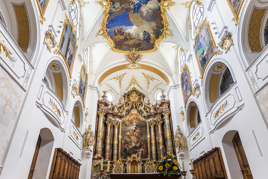 Chancel of the basilica in Scheyern Monastery, Upper Bavaria, Bavaria, Germany