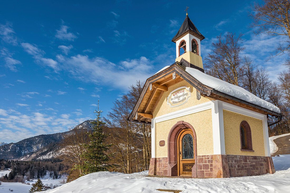 Kapelle der Seligpreisung am Mitterweinfeld oberhalb von Berchtesgaden, Oberbayern, Bayern, Deutschland