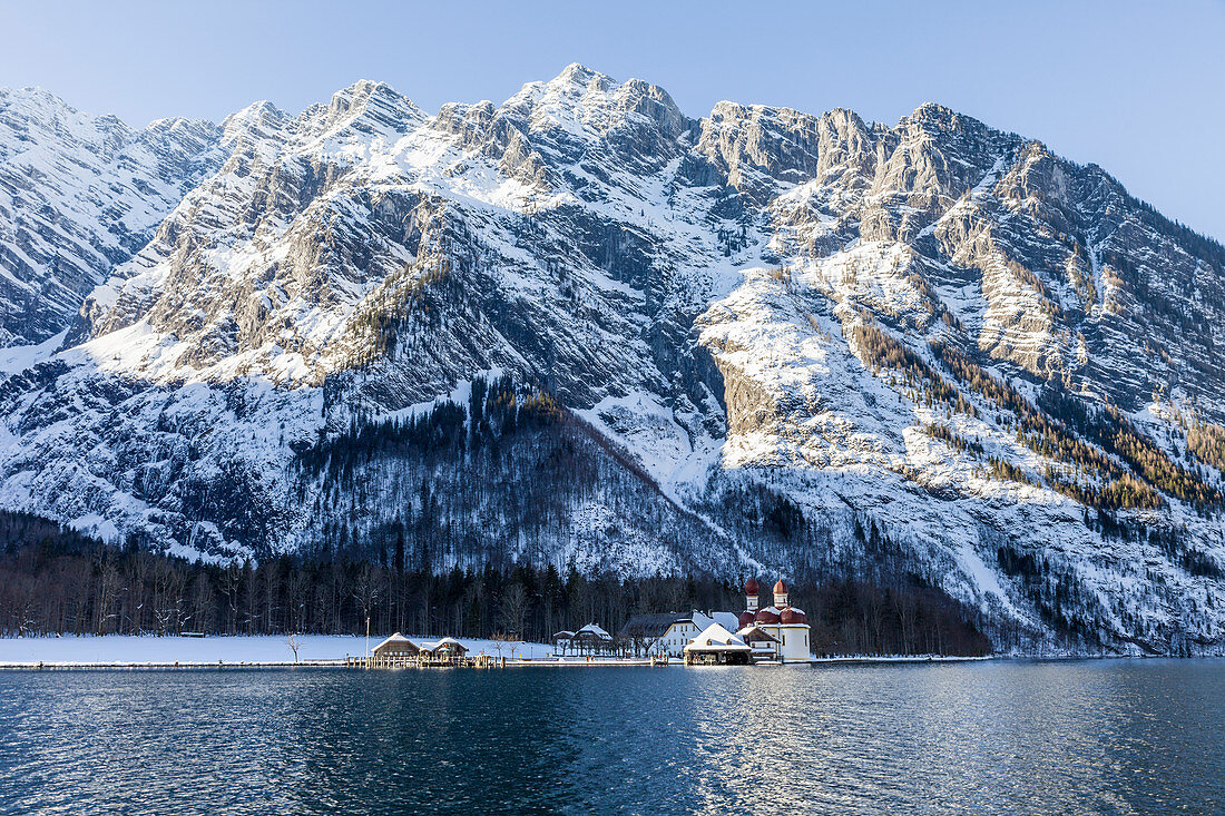 Wallfahrtskirche St. Bartholomä am Königssee, Oberbayern, Bayern, Deutschland