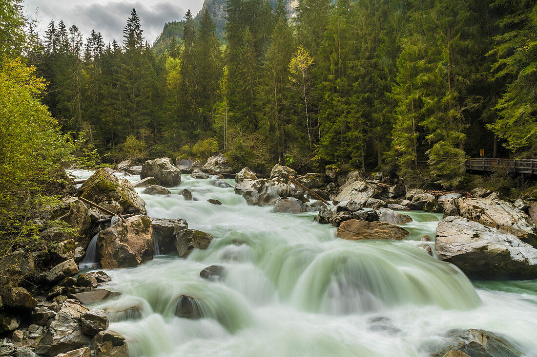 Rapids of the Ötztaler Ache in the Ötztal, Oetz, Tyrol, Austria