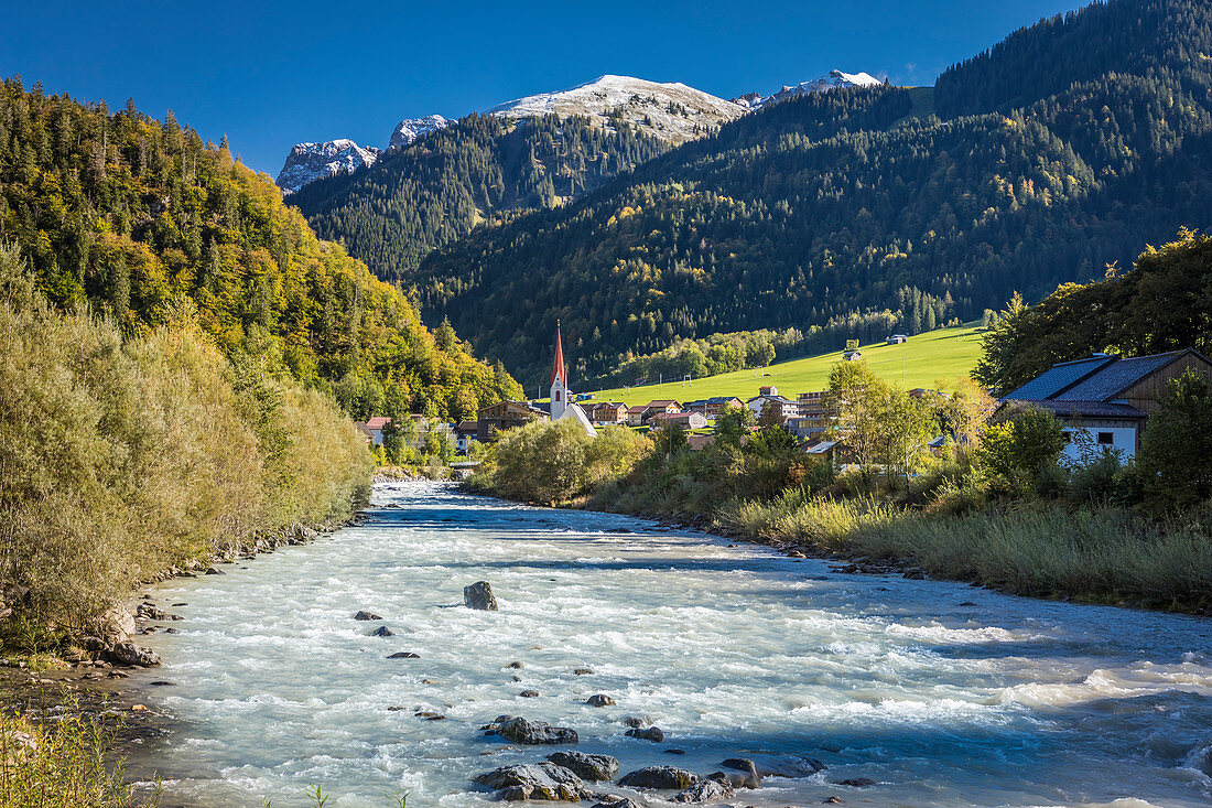 Bregenzerache bei Au, Bregenzerwald, Vorarlberg, Österreich