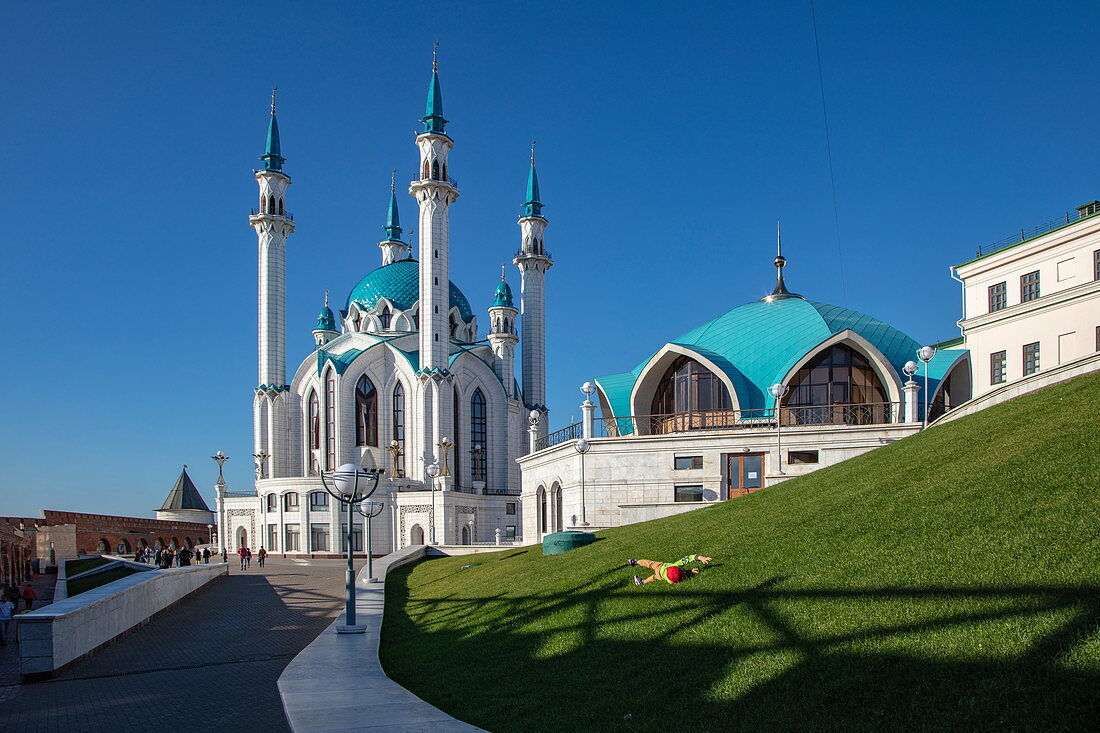 Kul Sharif Mosque in the Kazan Kremlin, Kazan, Kazan District, Republic of Tatarstan, Russia, Europe