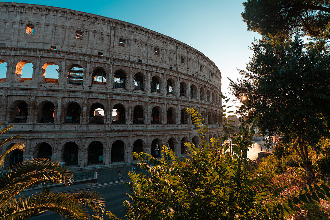 Exterior view of Colosseum in Rome city
