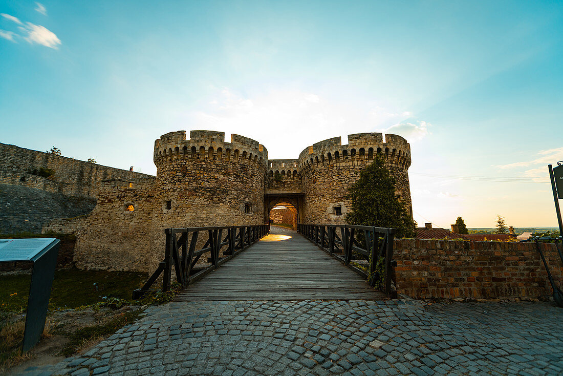 Entrance of Belgrade Fortress on sunny day