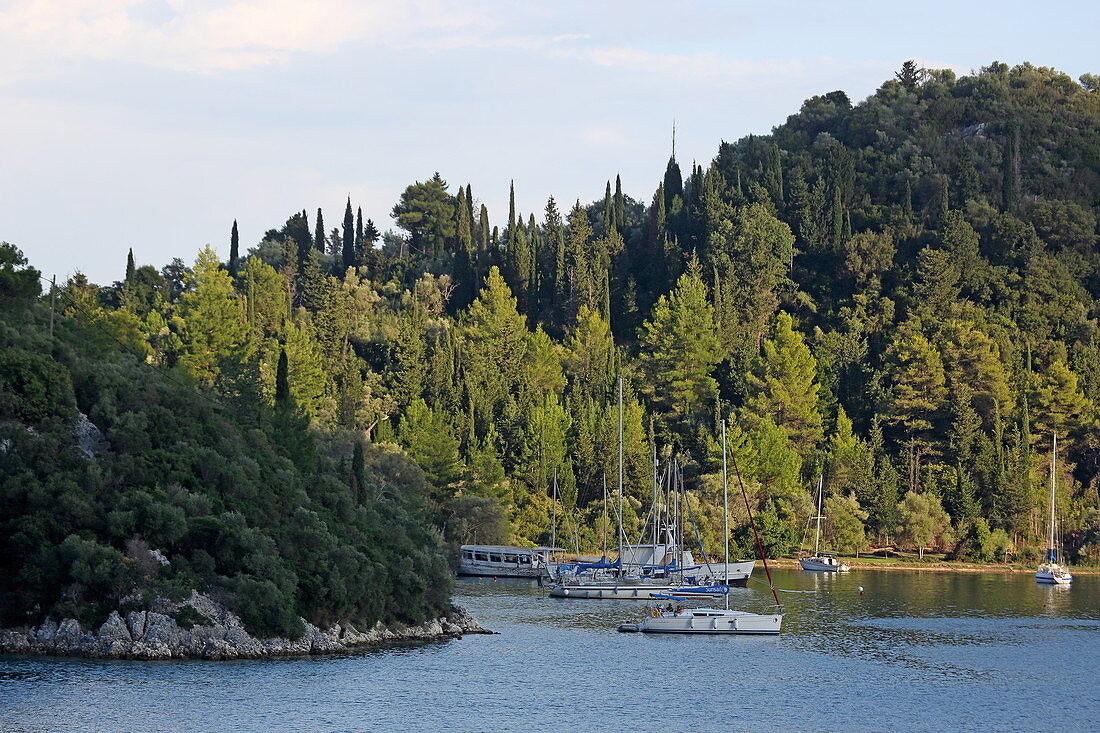 Vlicho Bay in front of the town of Nydri, Lefkada Island, Ionian Islands, Greece