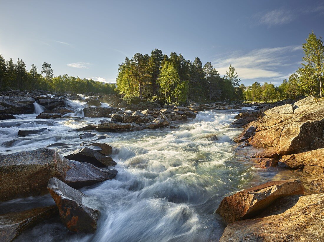 Fluss Saltelva, Saltfjellet-Svartisen, Nordland, Norwegen