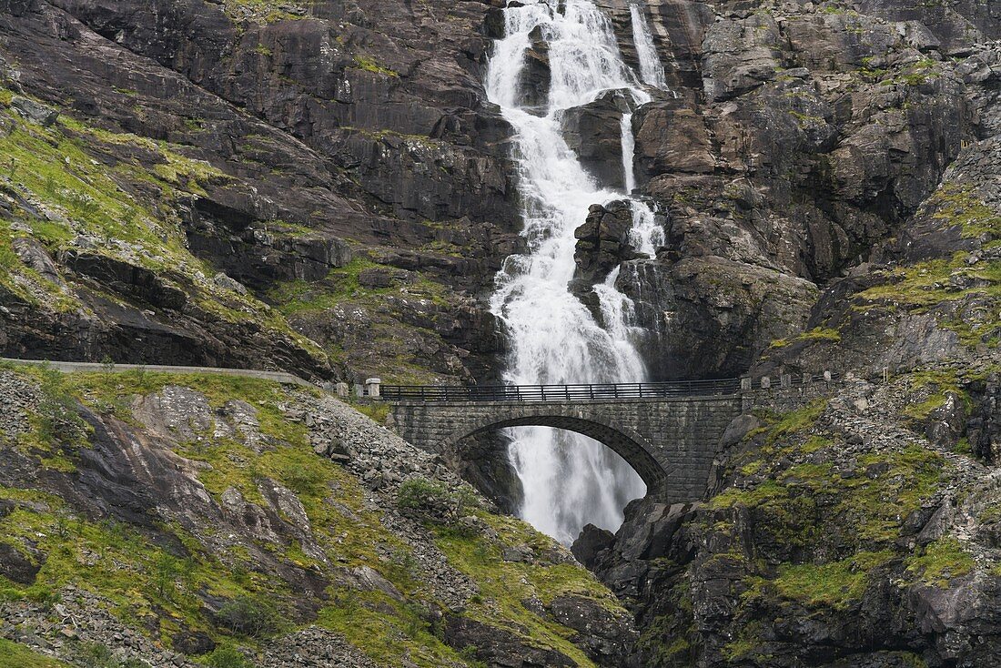 Bridge over the Stigfossen, Trollstigen, More og Romsdal, Norway