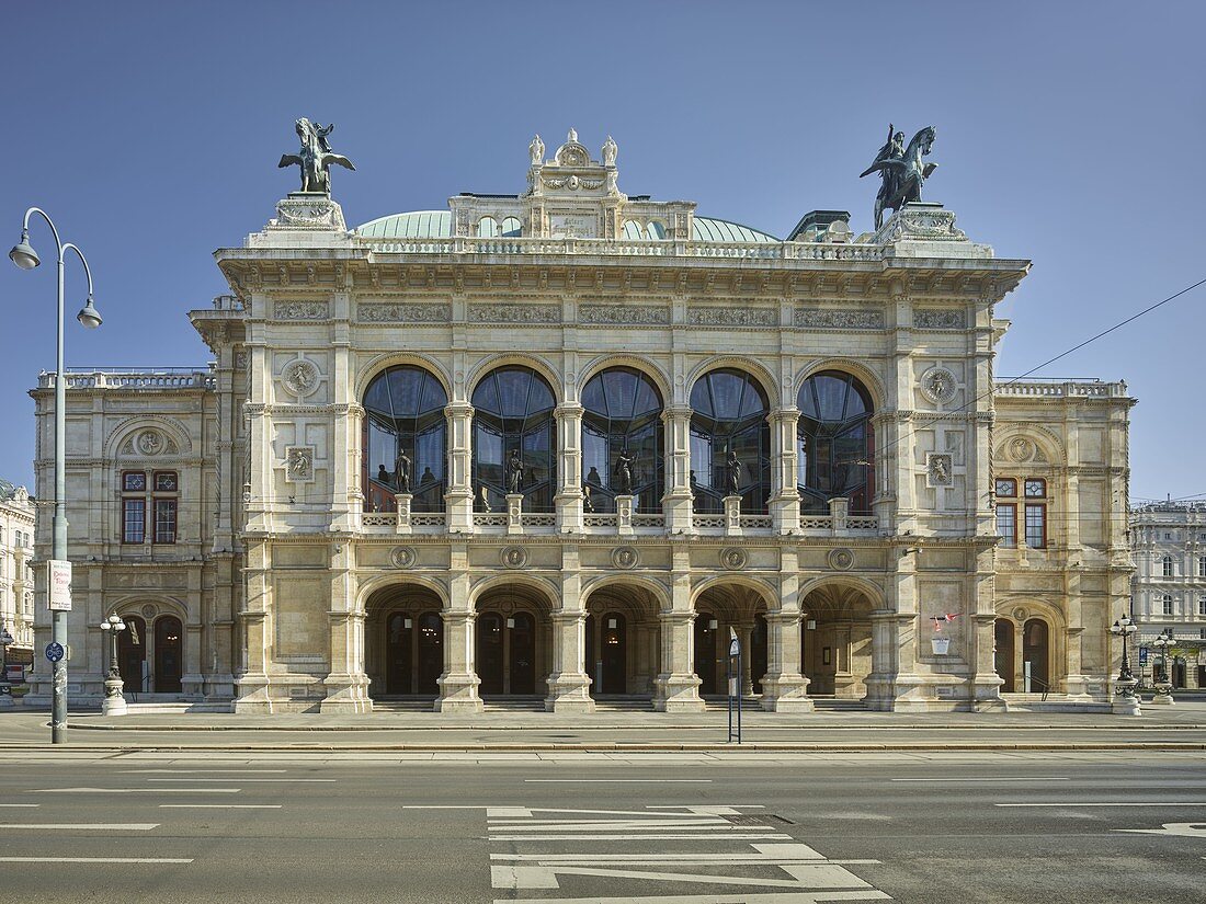 Wiener Staatsoper vom Opernring, 1. Bezirk Innere Stadt, Wien, Österreich