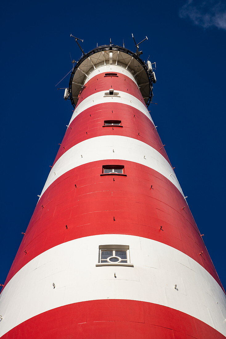 View up to the lighthouse of Ameland, near Hollum, Ameland, West Frisian Islands, Friesland, Netherlands, Europe