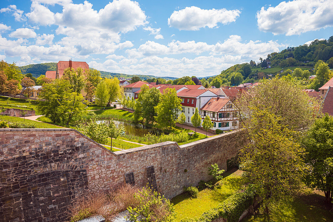 Wilhelmsburg Castle with adjoining castle grounds and gardens in Schmalkalden, Thuringia, Germany