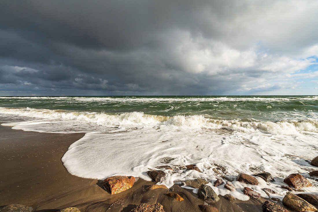 Stormy Baltic Sea in Dahme, Dahme, Baltic Sea, Ostholstein, Schleswig-Holstein, Germany