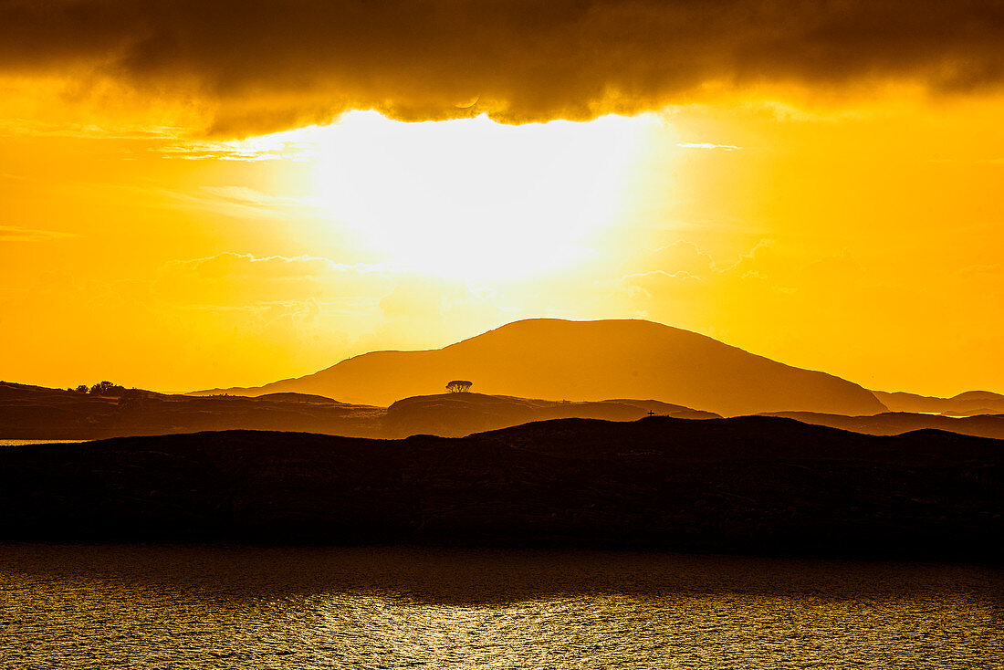 View from the Hurtigruten ship Richard With between Bronnoysund and Rorvik, Norway