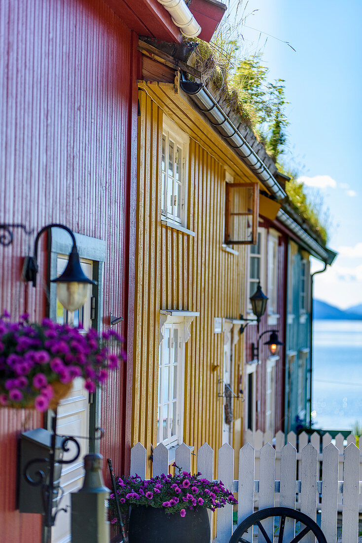 Wooden houses in the Moholmen district, Mo I Rana, Norway
