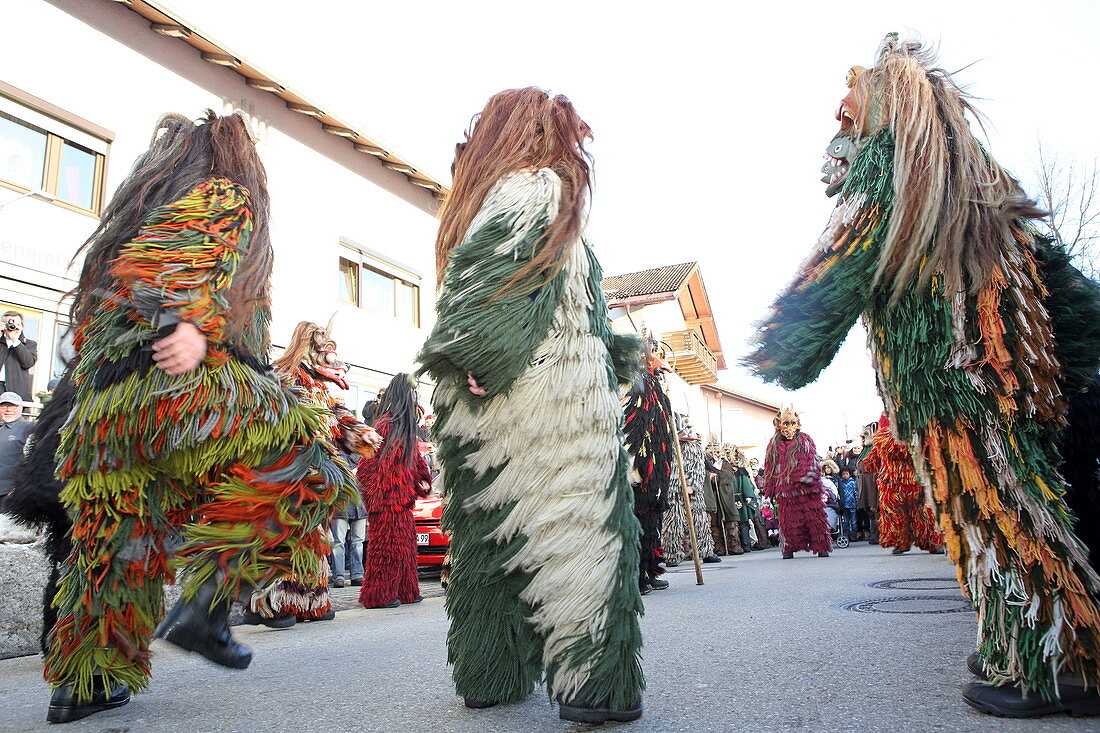 Perchtenlauf an Weihnachten, Kirchseeon, Oberbayern, Bayern, Deutschland