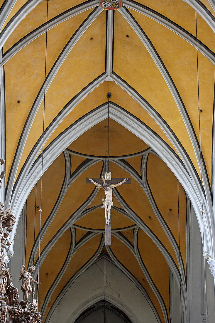 Interior of the Jakobskirche, Wasserburg, Innviertel, Upper Bavaria, Bavaria, Germany