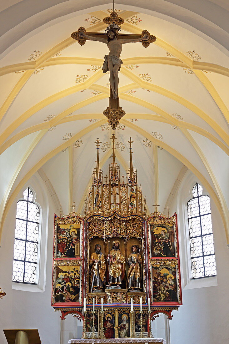 Altar of the Jakobskirche, Rabenden near Altenmarkt, Chiemgau, Upper Bavaria, Bavaria, Germany