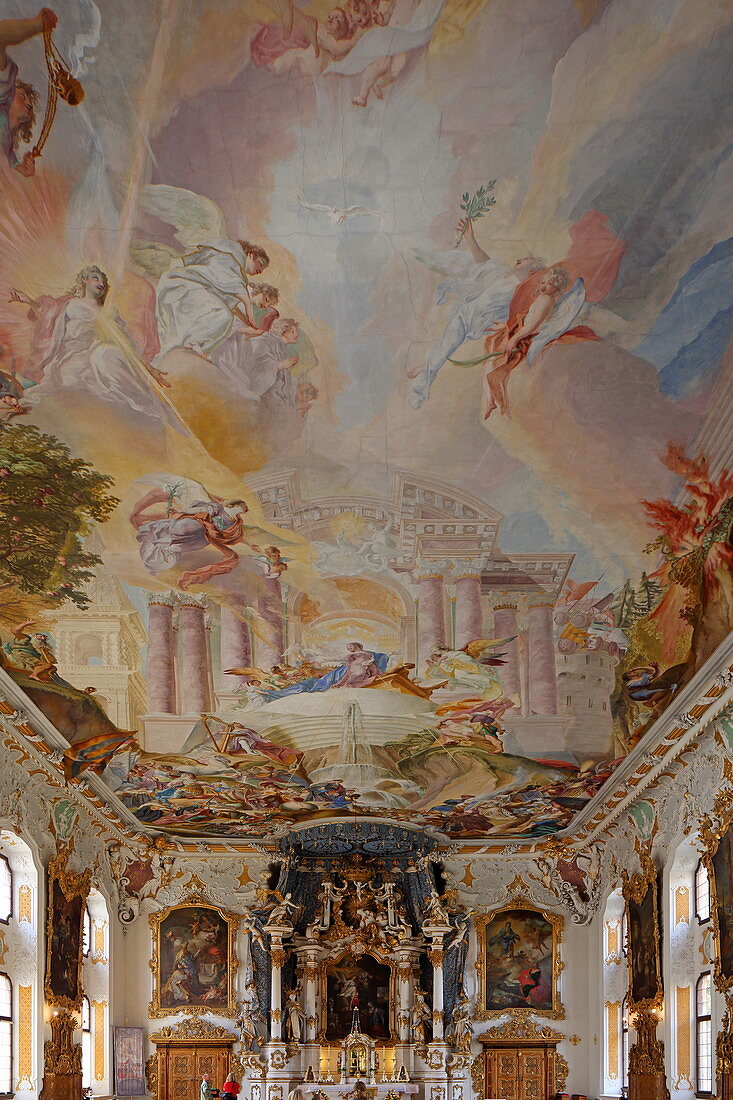 Innenansicht der Asamkirche Santa Maria de Victoria, Ingolstadt, Oberbayern, Bayern, Deutschland