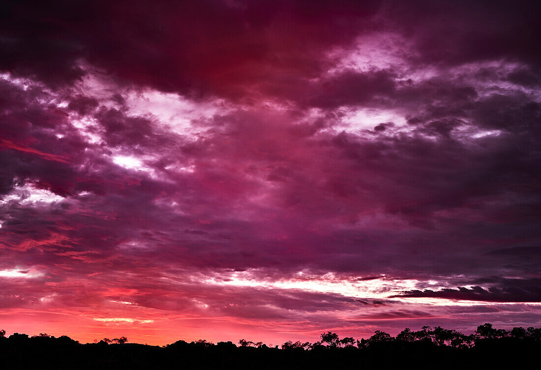 Sonnenaufgang im Outback im Mirima National Park, Kununurra, The Kimberley, Western Australia, Australien