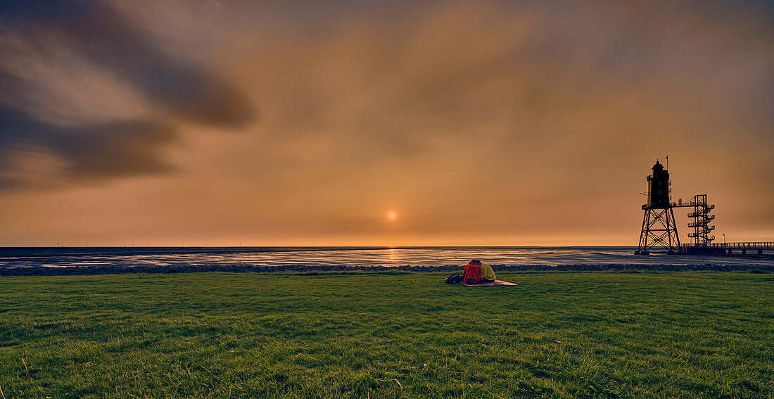 Evening mood at Dorumer Tief, Dorum, Lower Saxony, Germany