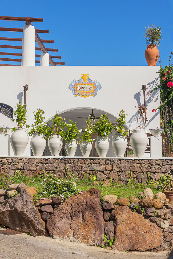 Traditional architecture, Panarea, Aeolian Islands, Sicily, Italy