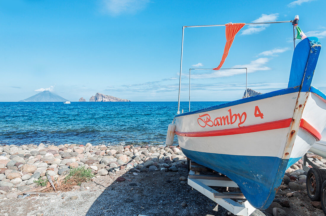 Fishing boat, Panarea, Aeolian Islands, Sicily, Italy