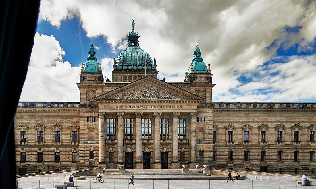 Federal Administrative Court; Huge building from the 19th century with exhibits on the history of the court and chamber music in the main court room, Leipzig, Saxony, Germany