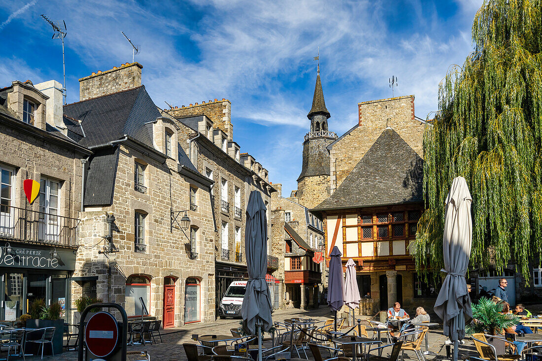 Late summer morning in Dinan, Brittany, Cotes d'Armor, Chateulin District, France, Europe