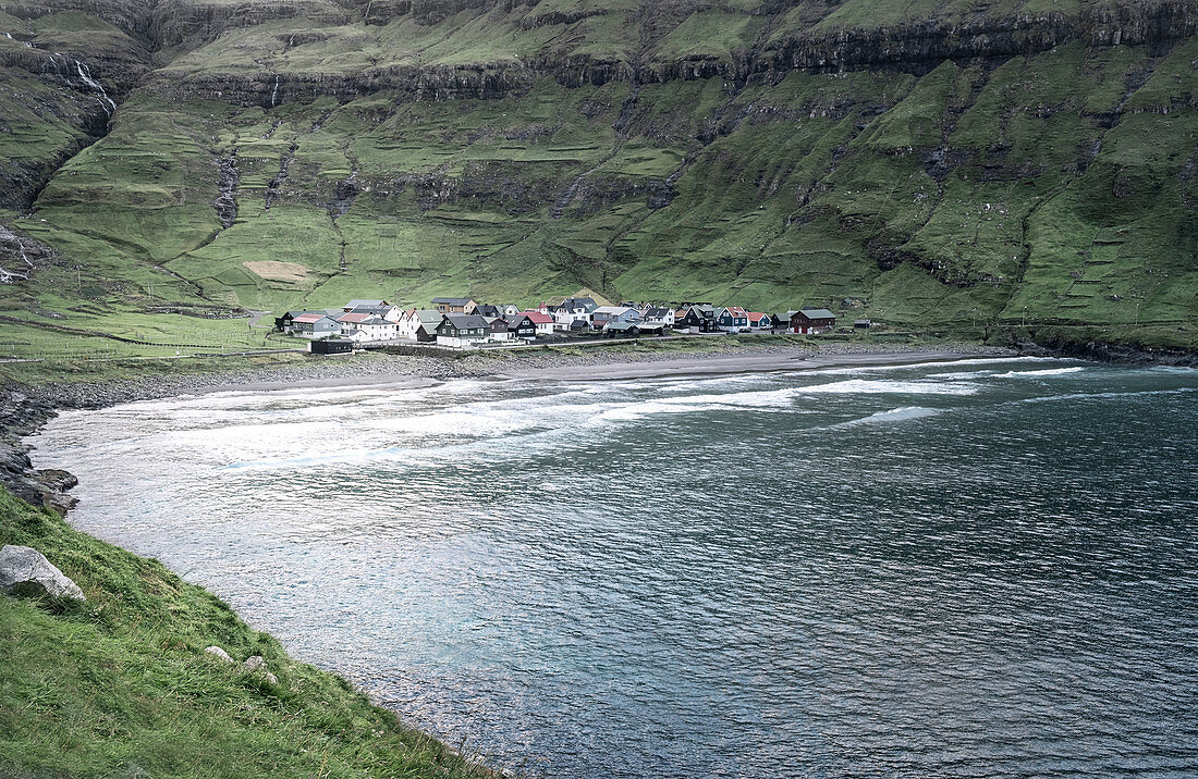 The little village of Tjornuvik, Faroe Islands, Denmark, Europe