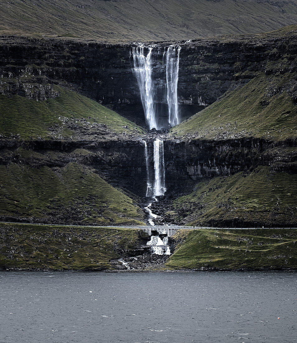 Fossa, die höchsten Wasserfälle der Färöer, Dänemark, Europa