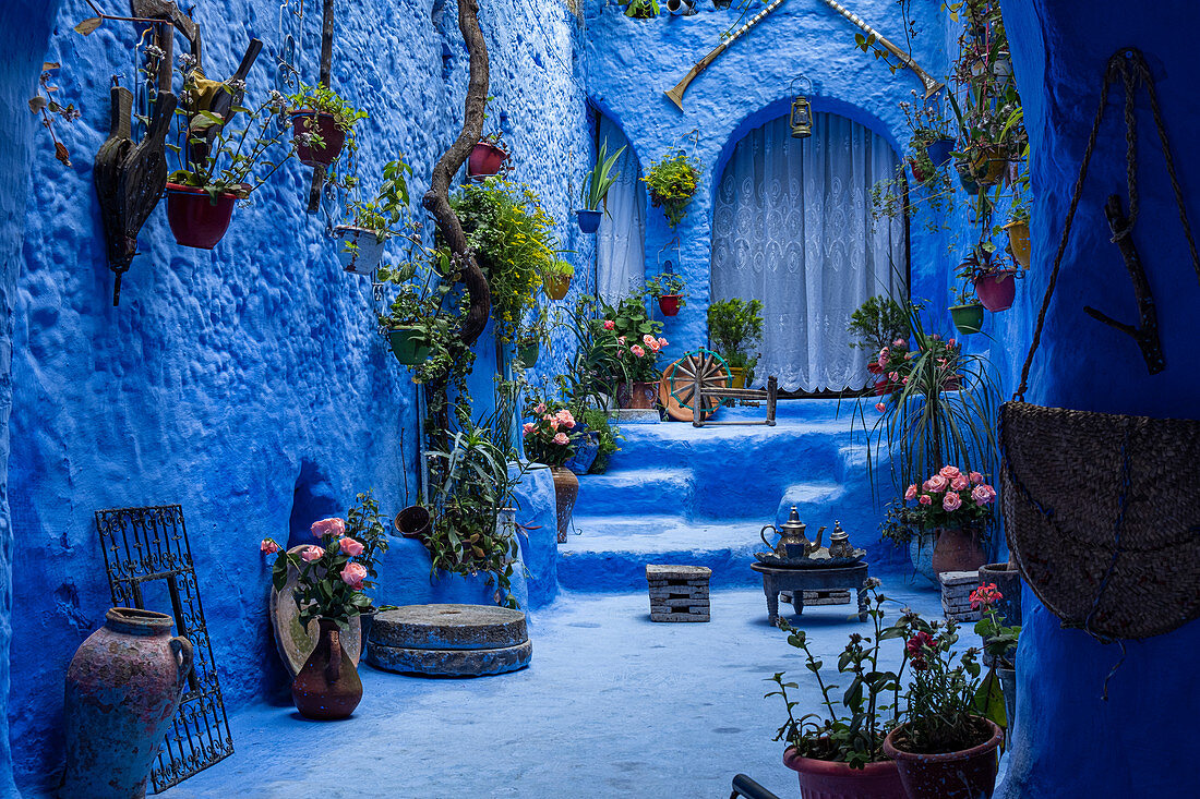 Die blaue Stadt von Chefchaouen, Marokko, Nordafrika, Afrika