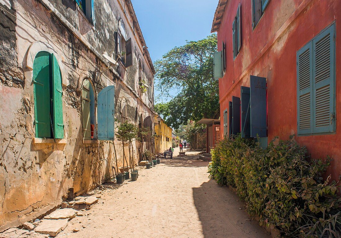 Senegal, Dakar, Goree Island, UNESCO World Heritage Site, Batteries street 