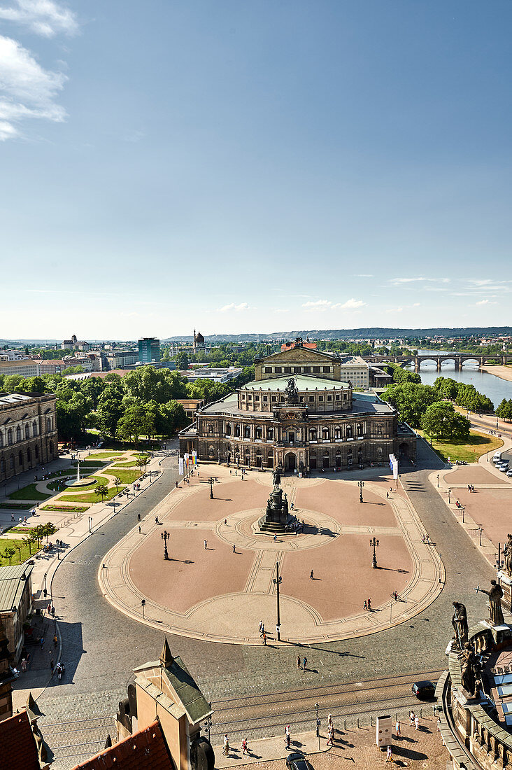 View over the roofs of the Semperoper in Dresden, Germany