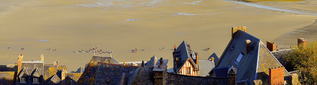 Ebbe am Mont St. Michel, Bretagne, Normandie, Frankreich, Europa