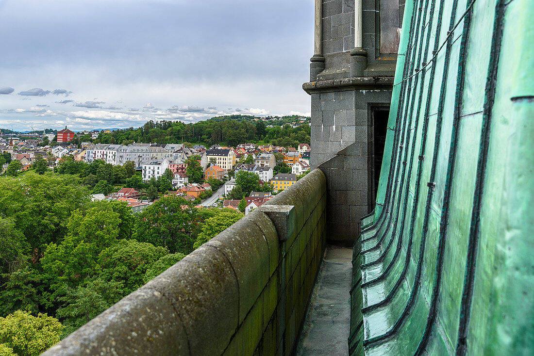 Nidaros Cathedral, view from the tower, Trondheim, Norway