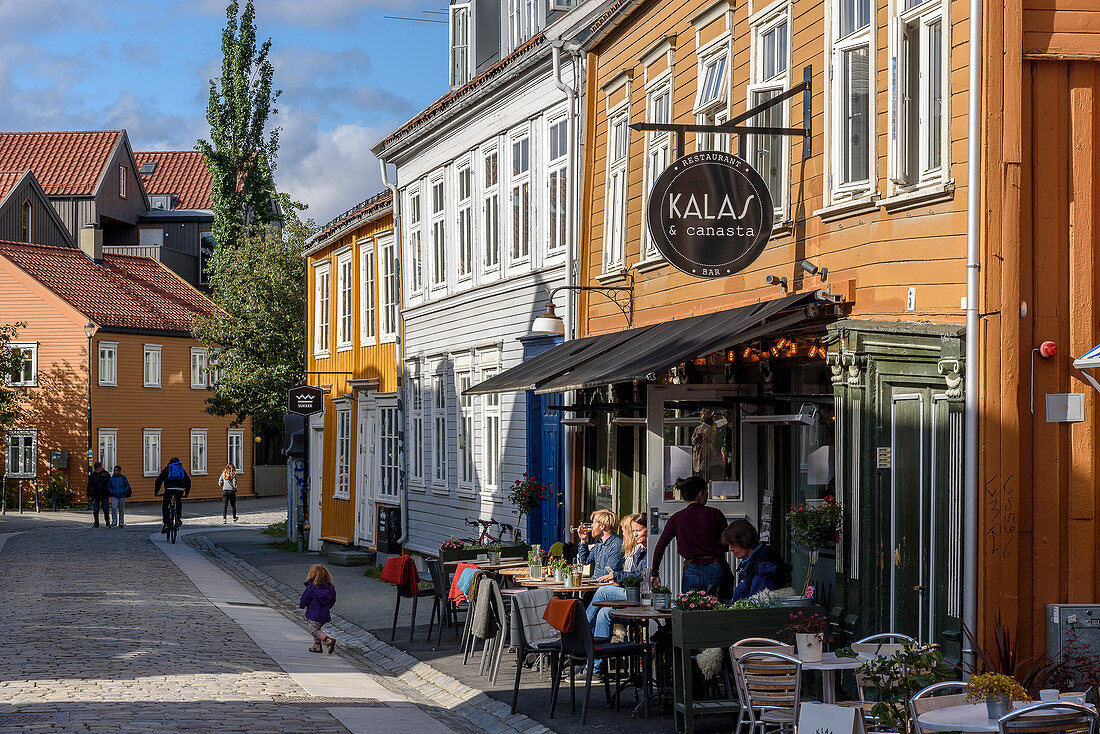 Ehemaliges Arbeiterviertel Möllenberg, Café, Trondheim, Norwegen