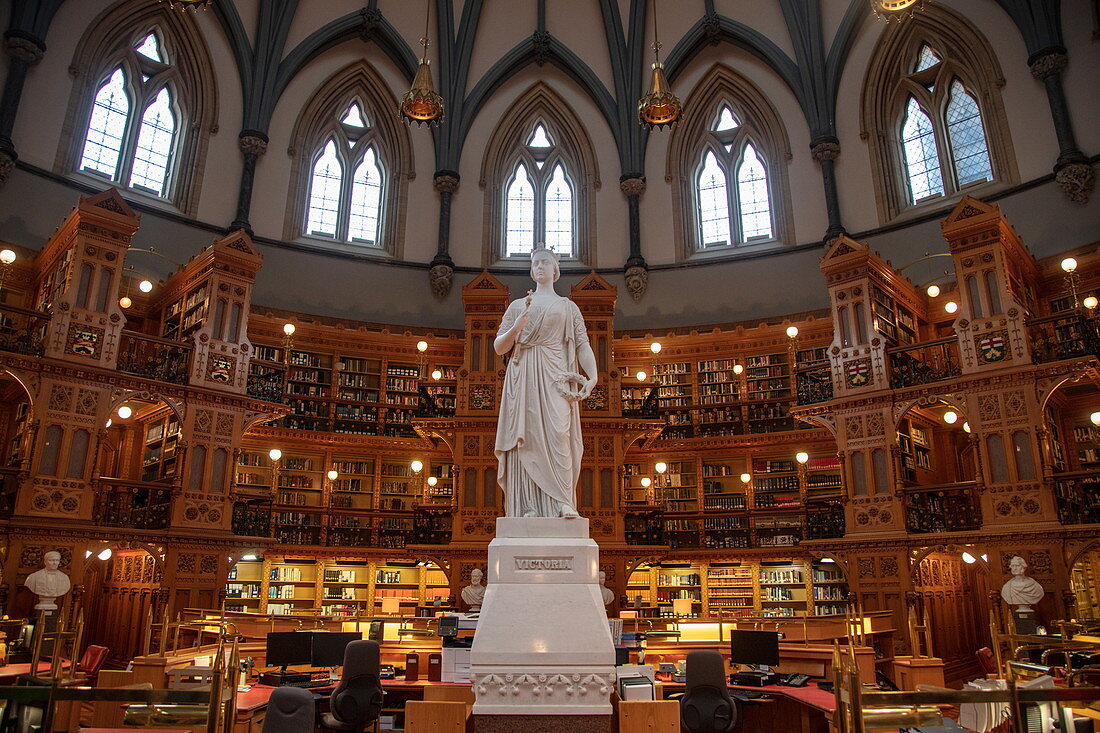Library of Parliament in the Parliament House, Ottawa, Ontario, Canada, North America
