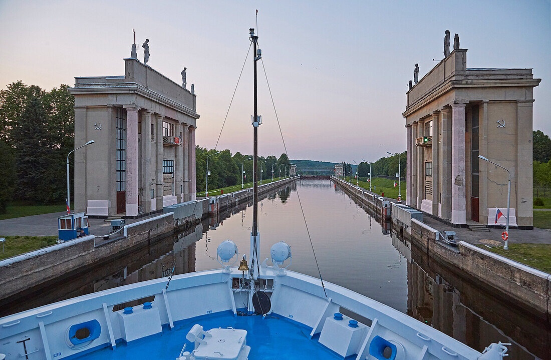 Entrance to lock No. 6 MK on Moscow-Volga Canal, Russia, Europe