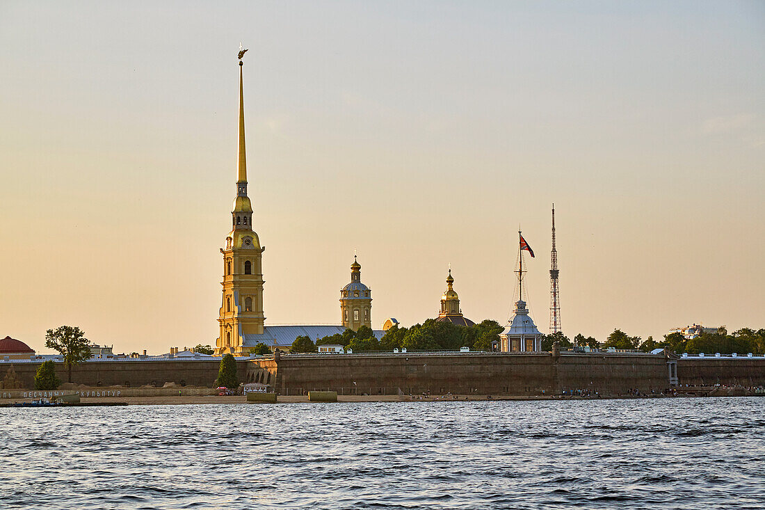 St. Petersburg, Peter and Paul Fortress with Peter and Paul Cathedral on the Neva, Rabbit Island, Russia, Europe