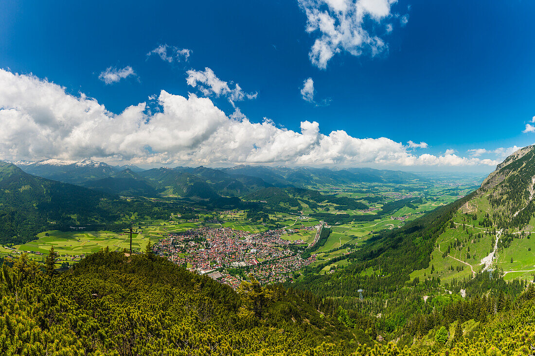 Panorama from the Schattenberg, 1692m, on Oberstdorf, Allgäu, Bavaria, Germany, Europe