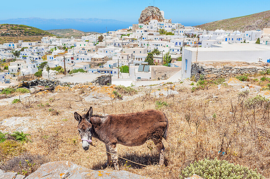 View of Chora, Amorgos, Cyclades Islands, Greece