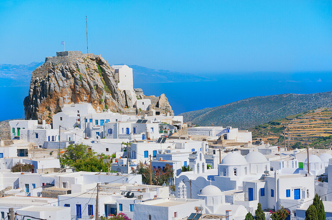 View of Chora, Amorgos, Cyclades Islands, Greece 